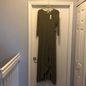Olive green jersey dress